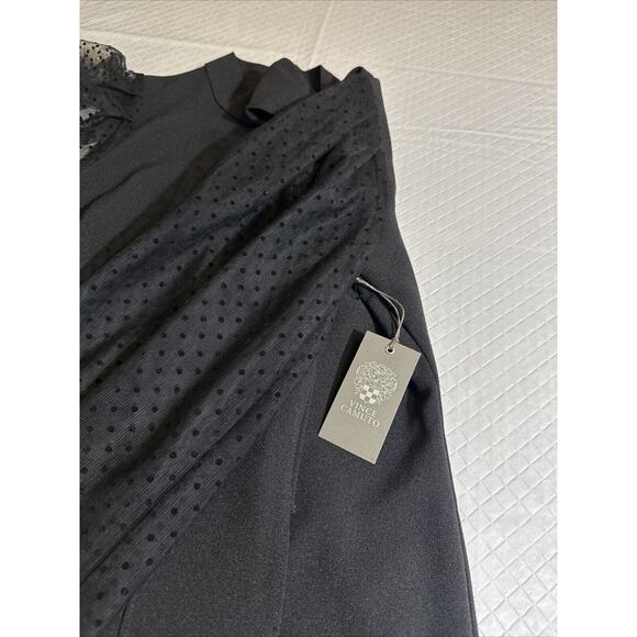 Vince Camuto Women's Mesh Dot Sleeve Shift Dress Black Size 6 VC1M0271 Party - Picture 5 of 12